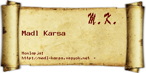 Madl Karsa névjegykártya